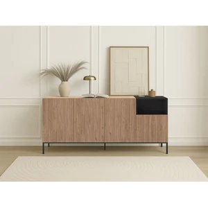 Buffet 4 portes 1 niche 180 cm CECILIA effet chêne    BOBOCHIC pas cher