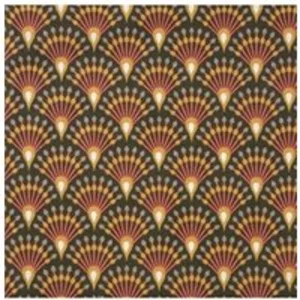 Tissu coton Artifice Ginza vendu par 50 cm(...) - Bronze/moutarde Mult...
