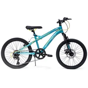 Vélo Enfant - Huffy Extent - Roues 20" - Age 6 à 9 ans - 2 Freins - 6 vitesses - Amortisseur Avant - Bleu Cyan