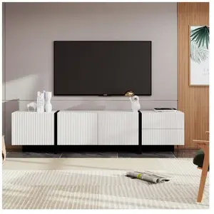 NECHE Meuble TV 190 x 35 x 45cm,3 portes,2 tiroirs + 5 compartiments d... pas cher