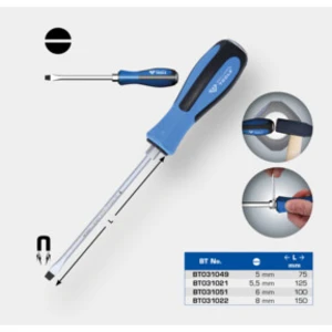 Brilliant Tools Tournevis plat avec embout à frapper, 5, 0 x 75 mm