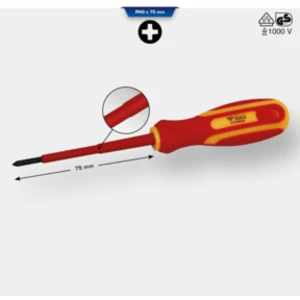 Brilliant Tools, Tournevis, Tournevis plat VDE PH0 x 75 mm pas cher