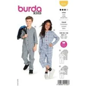 Burda Patron 9245 - Combinaison confortable à boutonner du 4 au 11 ans... pas cher