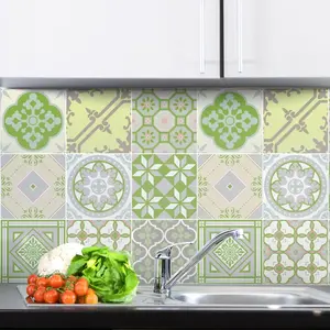 Ambiance-sticker 9 stickers carrelages azulejos nuance de vertVendu parambiance-sticker