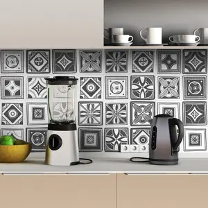 Ambiance-sticker 30 stickers carrelages azulejos nuances de gris VeneziaVendu parambiance-sticker