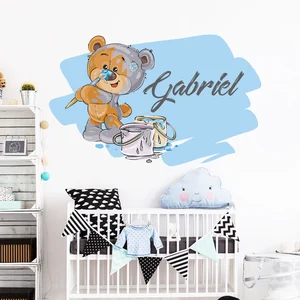 Ambiance-sticker Sticker prénom personnalisé ourson en pelucheVendu parambiance-sticker