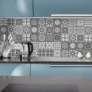 Ambiance-sticker 16 stickers carrelages azulejos originaux nuance grisVendu parambiance-sticker