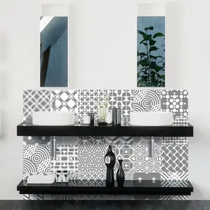 Ambiance-sticker 24 stickers carrelages azulejos nuance de gris raffinésVendu parambiance-sticker
