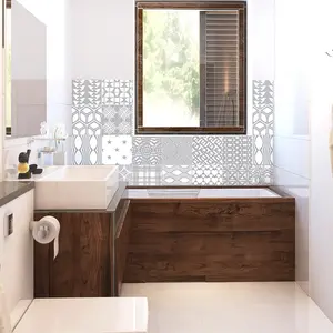Ambiance-sticker 24 Stickers carrelages azulejos nuance de gris harmonieuxVendu parambiance-sticker