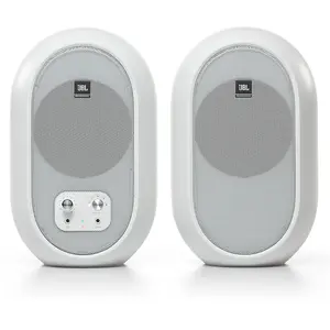 JBL 104-BT White paire d'enceintes avec supports d'isolation pas cher