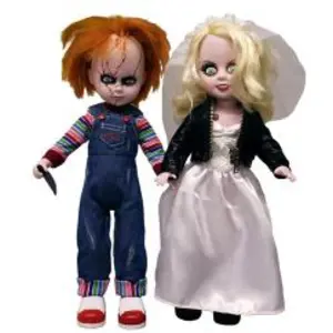 Mezco - Living Dead Dolls pack poupées Chucky & Tiffany 25 cm