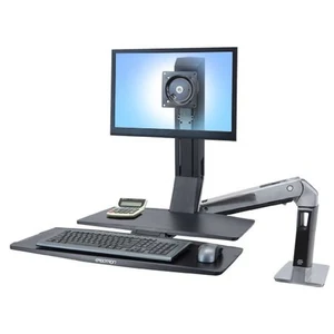 Ergotron WorkFit -A, Single LD @ Worksurface+ 61 cm (24") Noir Bureau