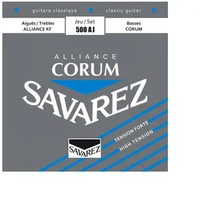 Comparateur de prix : Savarez 500AJ Corum Alliance bleu Tirant fort - Jeu de cordes guitare classique
