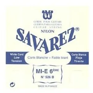 Comparateur de prix : Savarez Corde au détail 526B pour guitare classique - tirant faible Mi grave - Carte Blanche