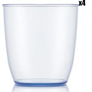 Bodum - 4 Gobelets Kvadrant bleu/transparent  - 0.35L OS