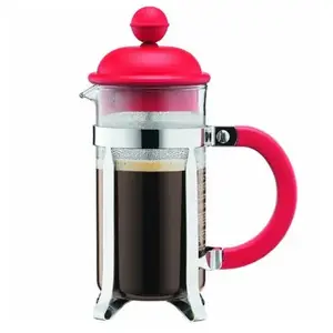 BODUM Cafetière à piston CAFFETTIERA capacité 3 tasses 0,35L rouge TU pas cher