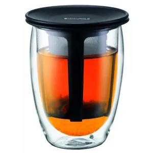 Bodum Tea For One K11153-01 Set Verre 0,35 L Noir pas cher