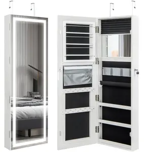 Comparateur de prix : COSTWAY Armoire à Bijoux avec Ecran Tactile, Lumineux LED, Verrouillab...
