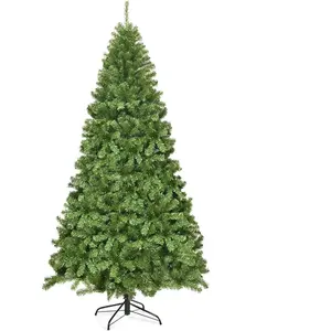 GOPLUS Sapin de noël artificiel 1346 branches forme épicéa vert 130x225cm pas cher