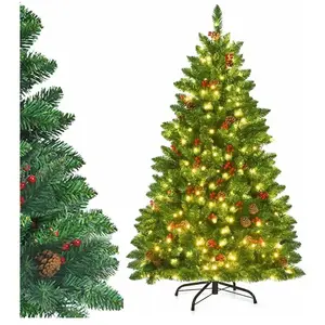 Giantex Sapin de Noël Artificiel led 200cm avec 11 Modes d'Eclairage et 5 Chan... pas cher