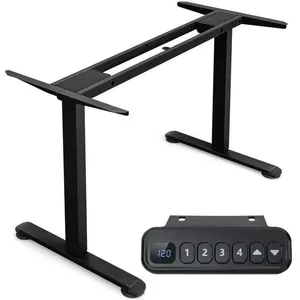 COSTWAY bureau assis-debout électrique à 2 moteurs, cadre de bureau avec largeur et hauteur réglables et commande à mémoire, noir pas cher