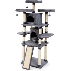 Costway Arbre À Chat Griffoir 60x50x170 Cm Avec Poteaux Planche À Grat...Vendu parcostway