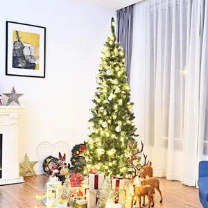 GOPLUS Sapin de Noël 225CM Lumineux-1085 Branches Touffues+350 LED-Aig... pas cher