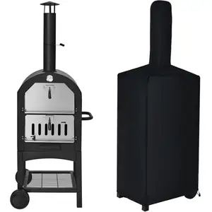 GOPLUS Four à Pizza Jardin au Charbon de Bois avec Gril à Pizza Housse...Vendu parcdiscount
