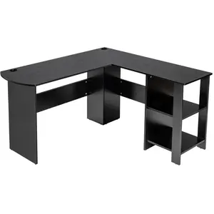 Comparateur de prix : COSTWAY Bureau d'Angle en Forme de L - L 130 x P 130 x H 72,5 CM - Éta...
