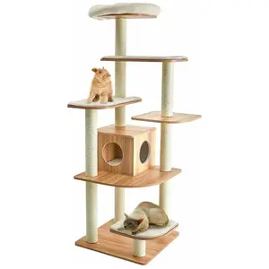 Comparateur de prix : COSTWAY Arbre à Chat XXL 175CM en Bois 6 Niveaux avec Coussins Amovibl...