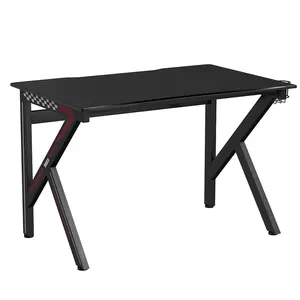 Comparateur de prix : COSTWAY Bureau Gamer Table Informatique 115 x 75 x 76 CM avec Porte-Go...