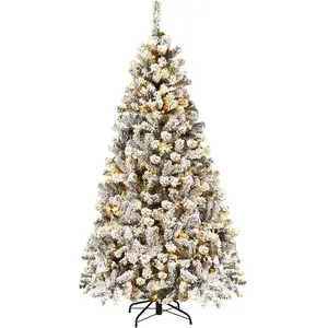 GOPLUS 225CM Sapin de Noël Lumineux-1010 Branches+450 LED-Effet de Nei... pas cher