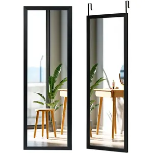 COSTWAY Miroir Mural Suspendu, Miroir de Porte 120 x 37 CM avec Croche...