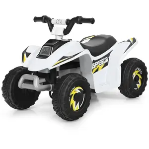 Comparateur de prix : COSTWAY Quad Electrique pour Enfants 6 V 4,5 Km-H max. Voiture Buggy pour Enfants de 3Ans+ Blanc