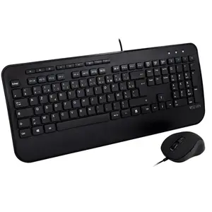 V7 CKU300FR - Ensemble clavier et souris - USB - AZERTY - Français - noir pas cher