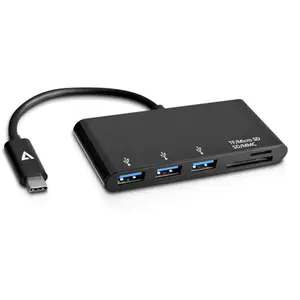 V7 V7UC3U-HUB-BLK-1E USB-C mâle à 5-en-1 femelle Hub Noir