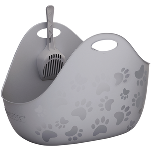 Comparateur de prix : Bac à litière Litter Box - Gris fourni avec Une Pelle à litière