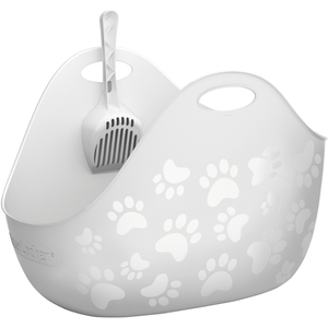 Bac à litière Litter Box - Blanc fourni avec Une Pelle à litièreVendu parzooplus