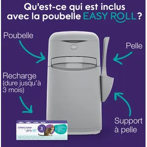 Seau à litière Litter Genie EasyRoll, gris pour chat - LitterLocker® Easy Roll, gris (avec une cassette)Vendu parzooplus