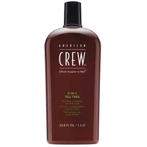 Comparateur de prix : American Crew 3-En-1 Arbre à Thé : Shampoing, Après-Shampoing, Gel Douche 100 ml