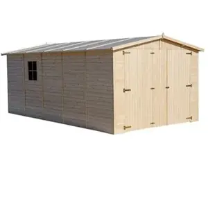 Comparateur de prix : TIMBELA M101 - GARAGE en Bois Naturel - H222xL516xl324 cm /15 m²