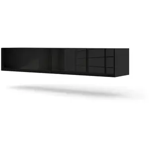 Bb-loisir - Meuble tv Mural Noir brillant 160x40x30cm Bingo meuble Hi-... pas cher
