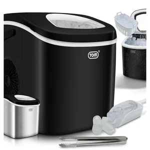 BB-LOISIR Machine à glaçons Noir Appareil préparation de glace 12 kg/24 h réservoir 1,3L LED Inclus panier et pelle à glace pas cher