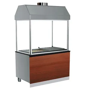Barbecue charbon de bois 1400 mm avec auvent sur armoire avec tiroir à charbon Virtus pas cher