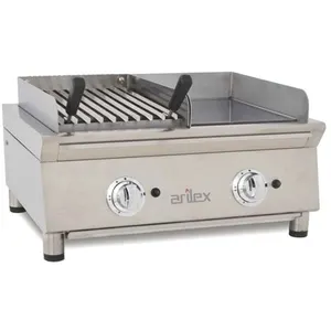 Comparateur de prix : Arilex Frytop à Gaz en Acier Chromé + Barbecue à Gaz 35 cm