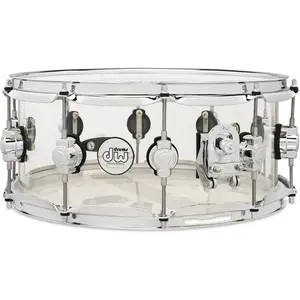 DW Drums DDAC0614SSCL Design Series Acrylic caisse claire 14 x 6 pouce...