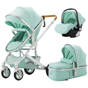 BAZARLAND30 Poussette 3 en 1 Bébé Combinée Siège-Auto Nacelle Trio Rév... pas cher