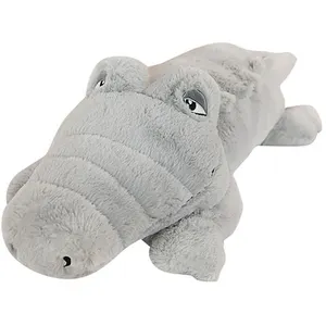Animal en peluche crocodile 60cm pour enfants - Gris pas cher