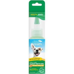 TropiClean Fresh Breath Gel Dentaire pour Chien, Brushless & Refreshing Soin Oral Complet - Élimine la Plaque & Le Tartre, Beurre de Cacahuète, 59ml pas cher