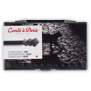 Conté à Paris Pastel sec carré noir 2B par 12 pas cher